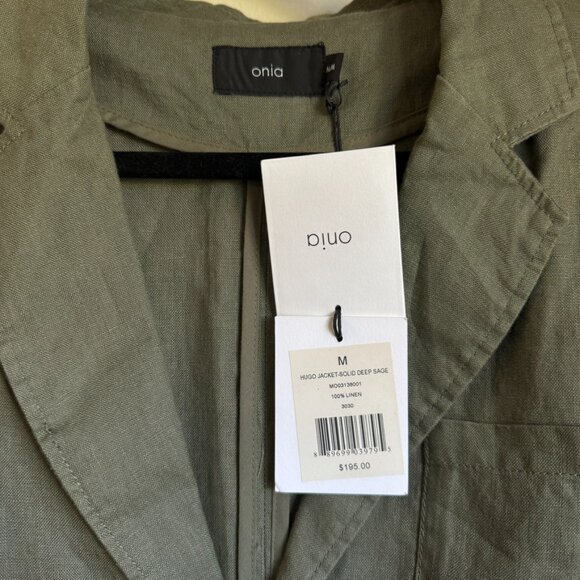 NWT Onia Men's Hugo Blazer Jacket in  Deep Sage Size Medium - Picture 4 of 6